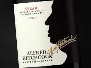 Alfred Hitchcock Master of Suspense Syrah 2014 - Side