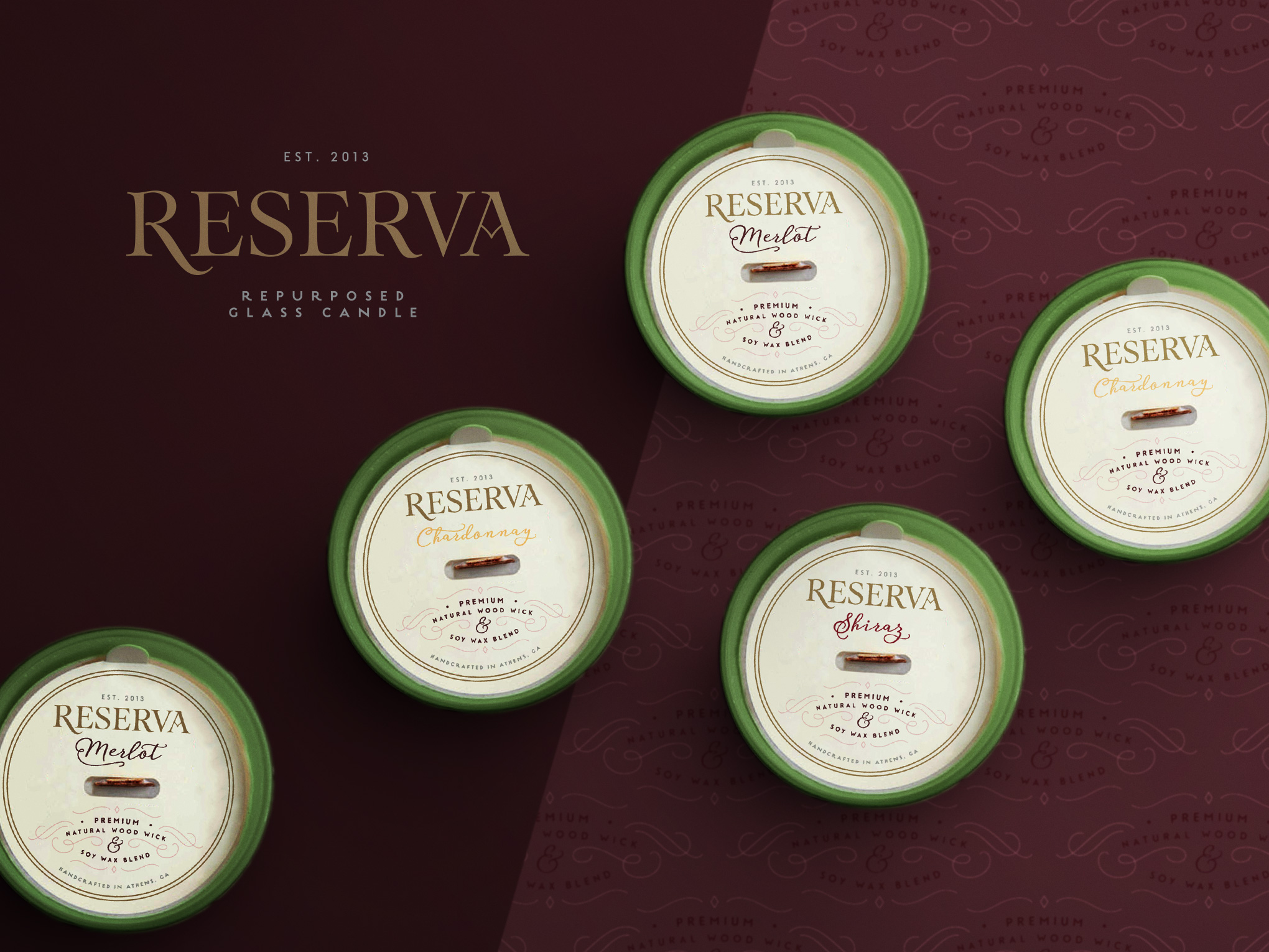 Classic City Gift Reserva Wine Bottle Candle Top Labels