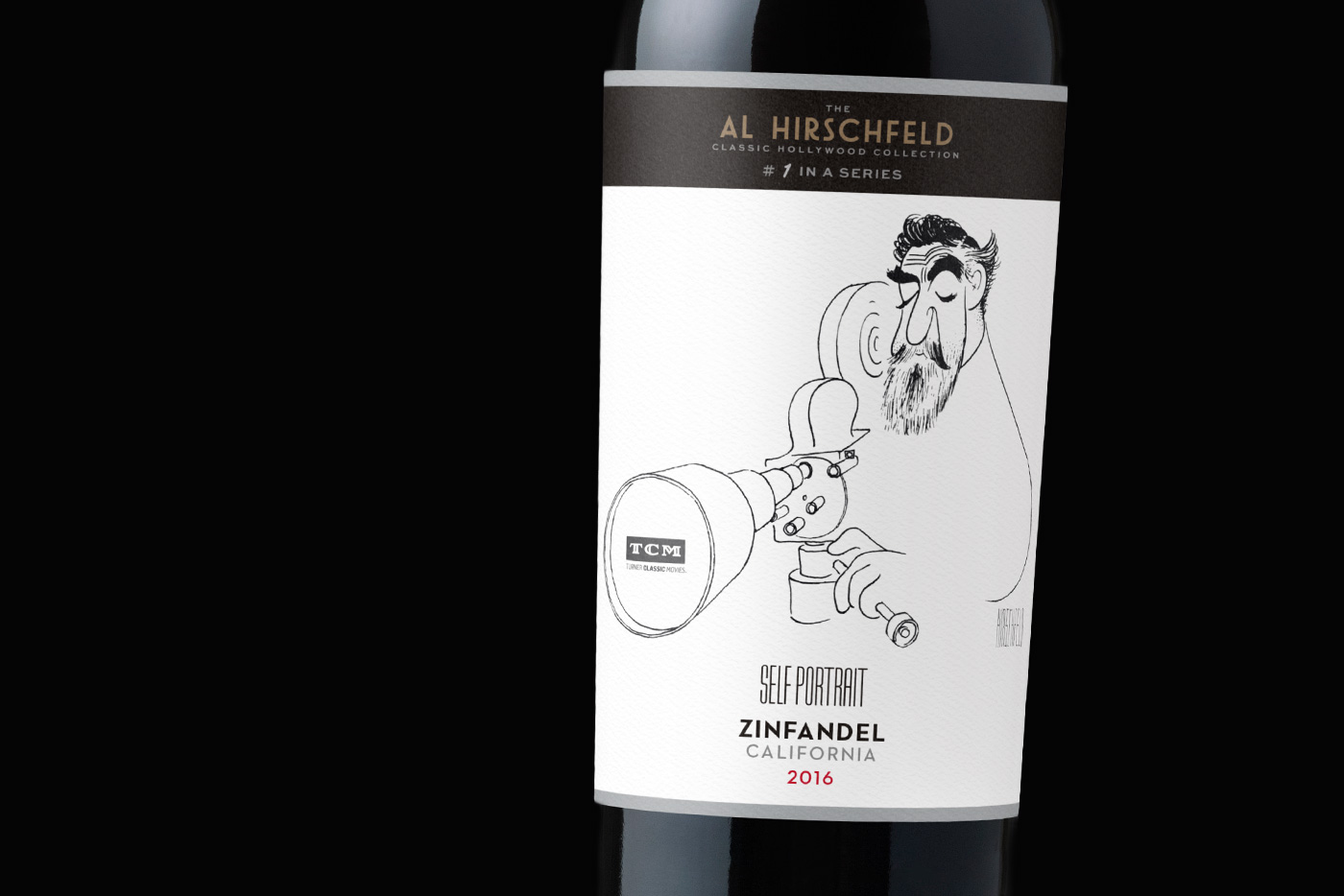 Al Hirschfeld Self Portrait Wine Label - Cover