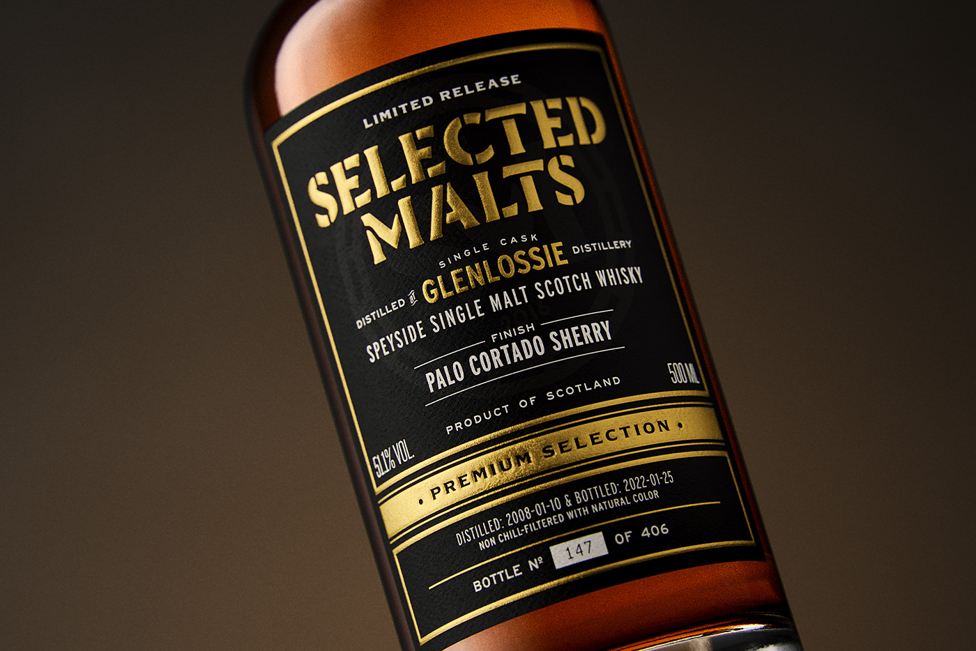 Selected Malts Premium Selection Glenlossie 2008 Front Cover